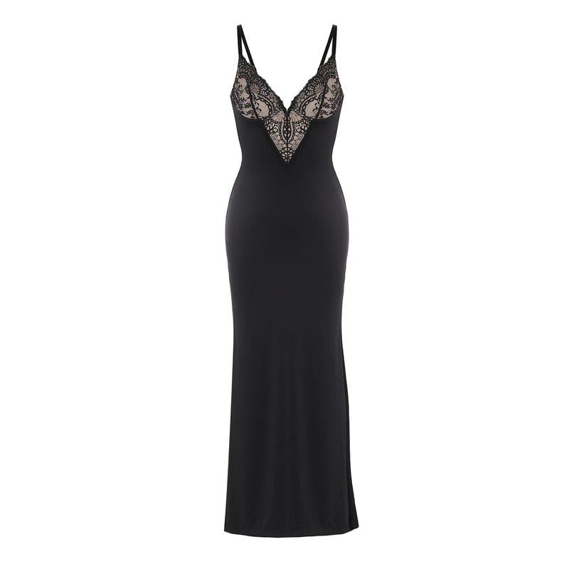Popilush Lace Built-In Shapewear Set Deep V-Neck Maxi Dress or Wide Leg Jumpsuit Tummy Control Cocktail Party#Tiktokshopbacktoschool